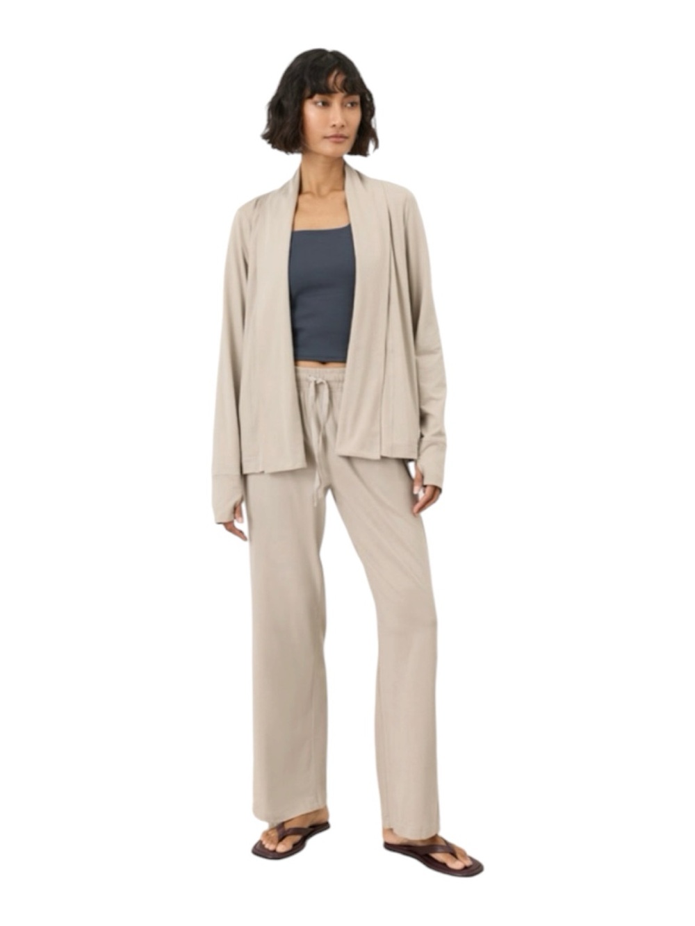 Pact 2 Piece Airplane Set Swing Cardigan and Cool Stretch Pants Size Small